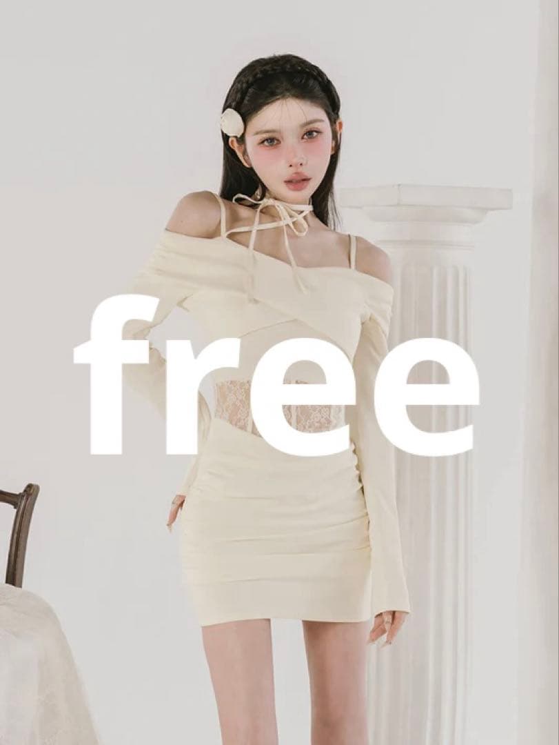 Darich ダーリッチ コルセットレースカットミニワンピース アイボリー