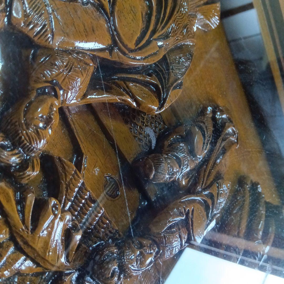 中国美術彫刻座卓ガラステーブル