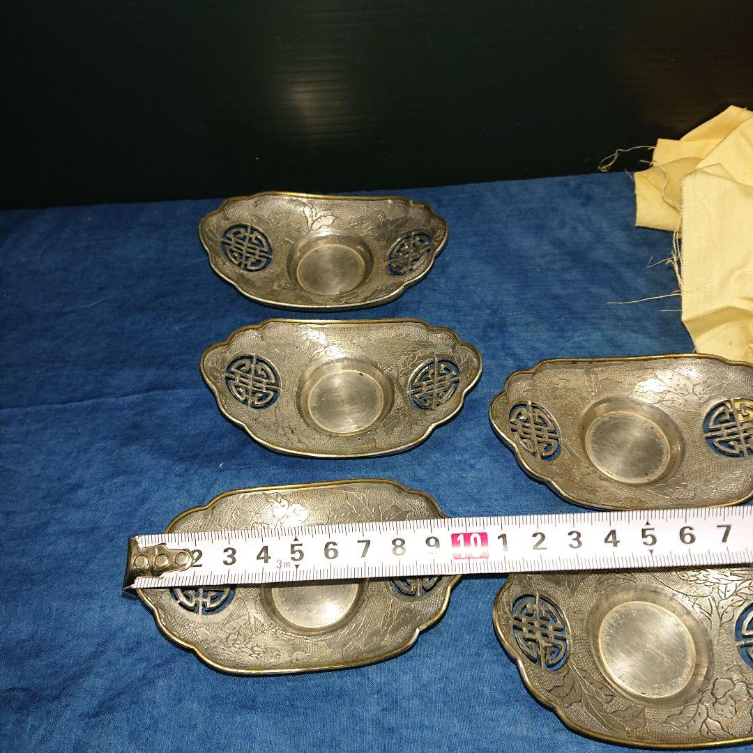 純錫古錫セット中国茶托古玩