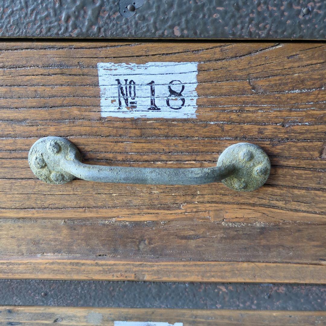 インダストリアル古材木製アイアン3段引き出しチェスト