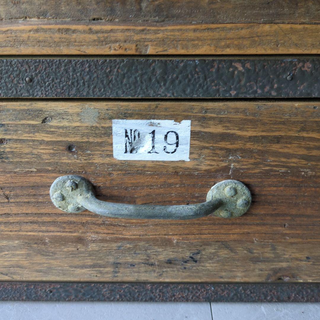 インダストリアル古材木製アイアン3段引き出しチェスト