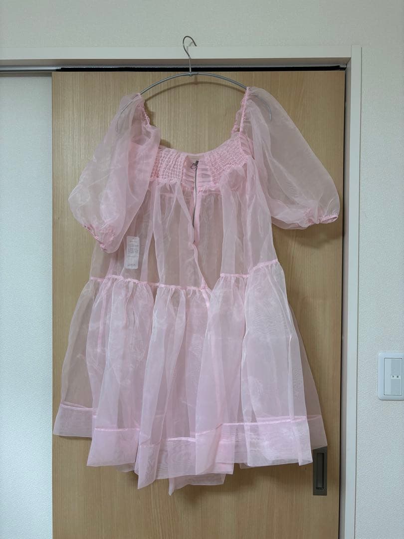 【POPPY】organdy flare mini dress