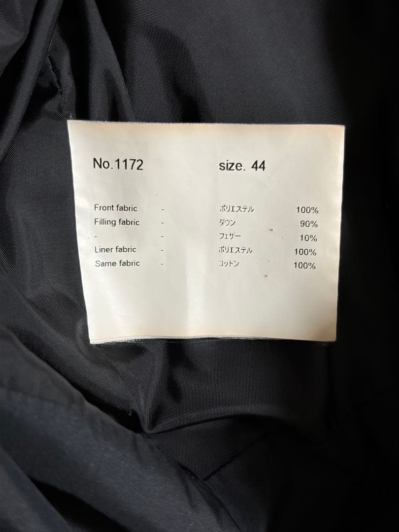 【サイズ44美品】neon sign ダウンジャケット　ブラック