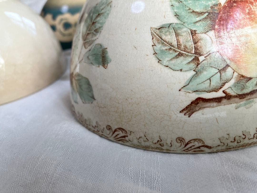 花とフルーツのアンティーク カフェオレボウル