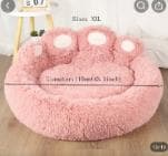 もふもふの肉球デザイン！大型犬用XXL特大サイズピンクベッド