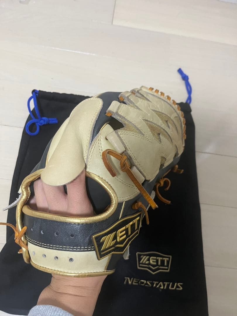 ZETT NEO STATUS 軟式グローブ ベージュ/ネイビー