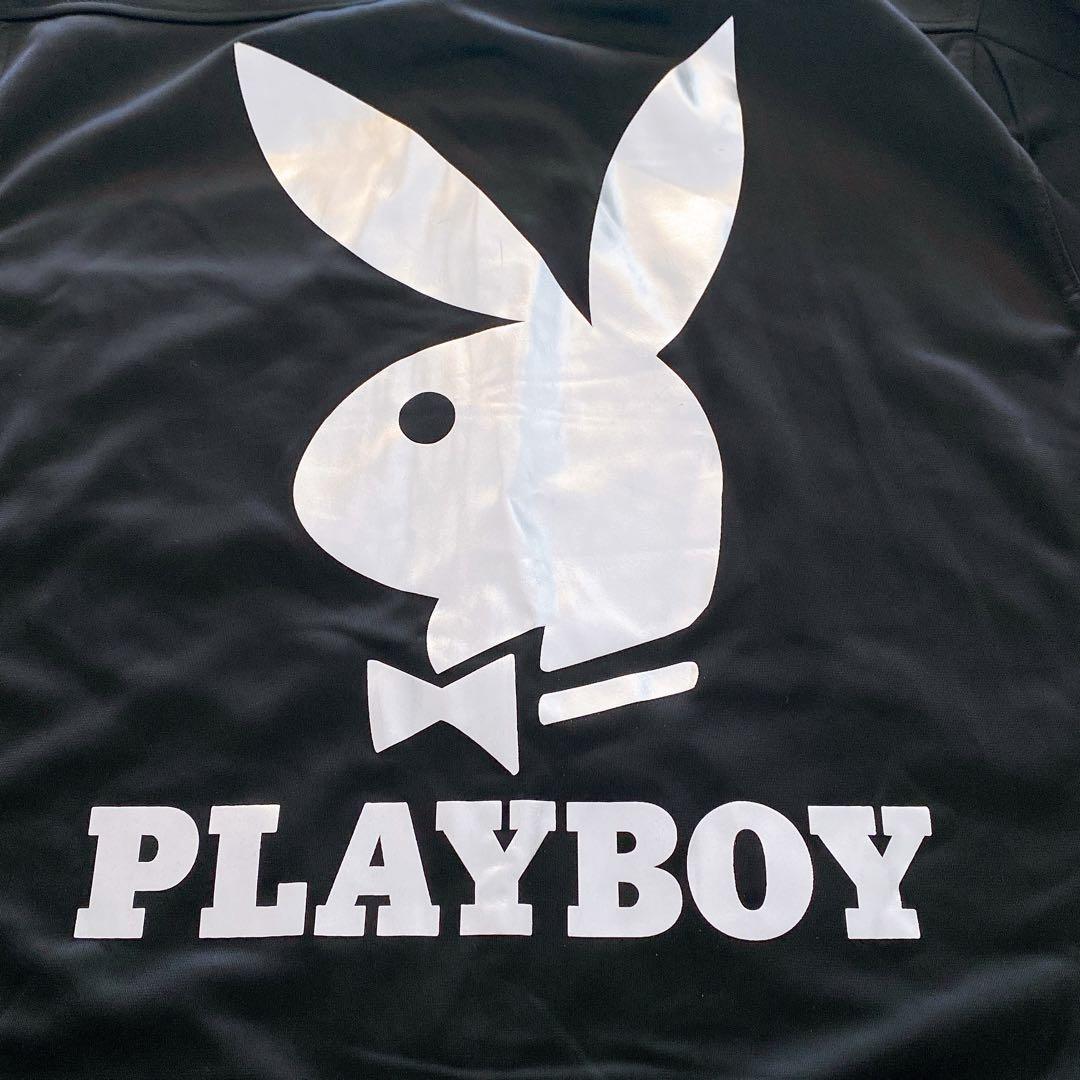 【美品】プレイボーイ　つなぎ カバーオール　バックプリント シルバー　【L】