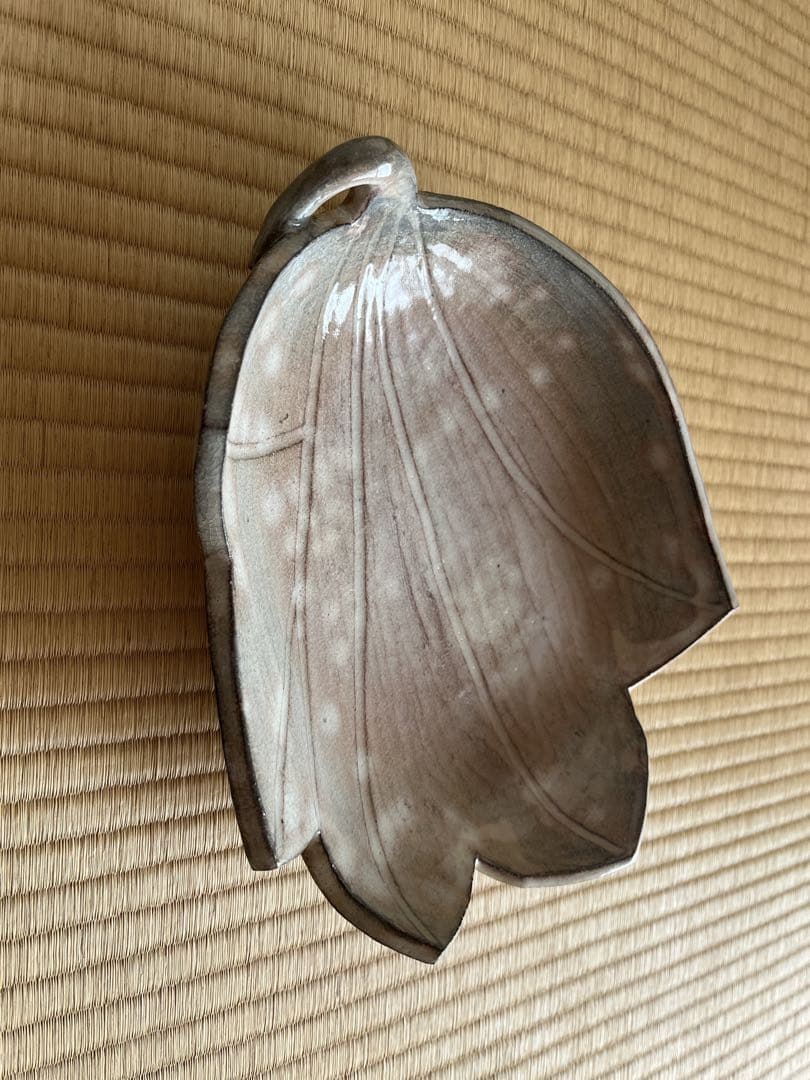 【未使用品】箱あり　茶道具　十五代　坂倉新兵衛　萩楓形鉢　菓子皿