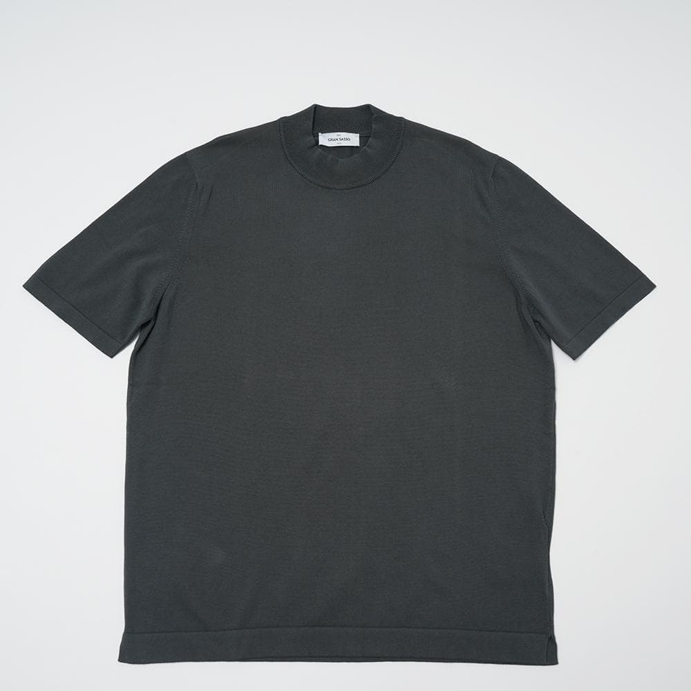 GRAN SASSO グランサッソ チャコールモックネック ニットTシャツ 54