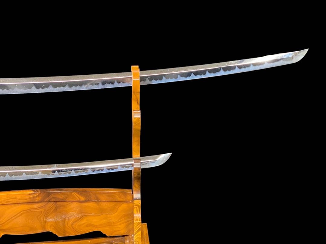 G 模造刀　模擬刀　武具　2本　透かし鍔　刀掛け付き　5本掛け　分解式