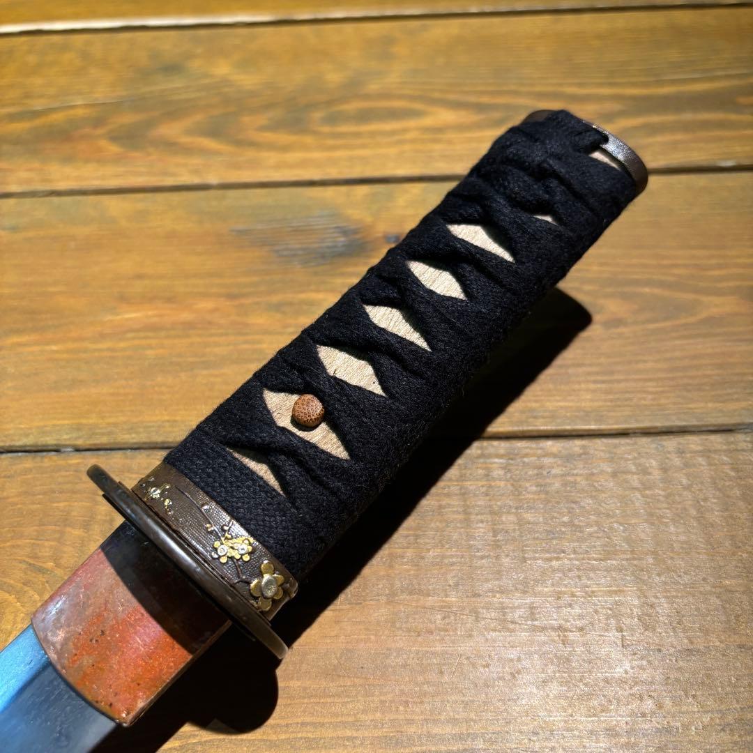 日本刀残欠クラフトナイフNo.72 備州長船住近景 拵 裏銘あり