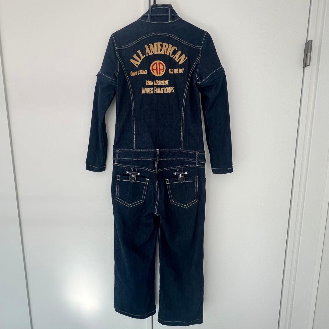 AVIREX アヴィレックス デニム つなぎ 2way 半袖 長袖 M 希少品