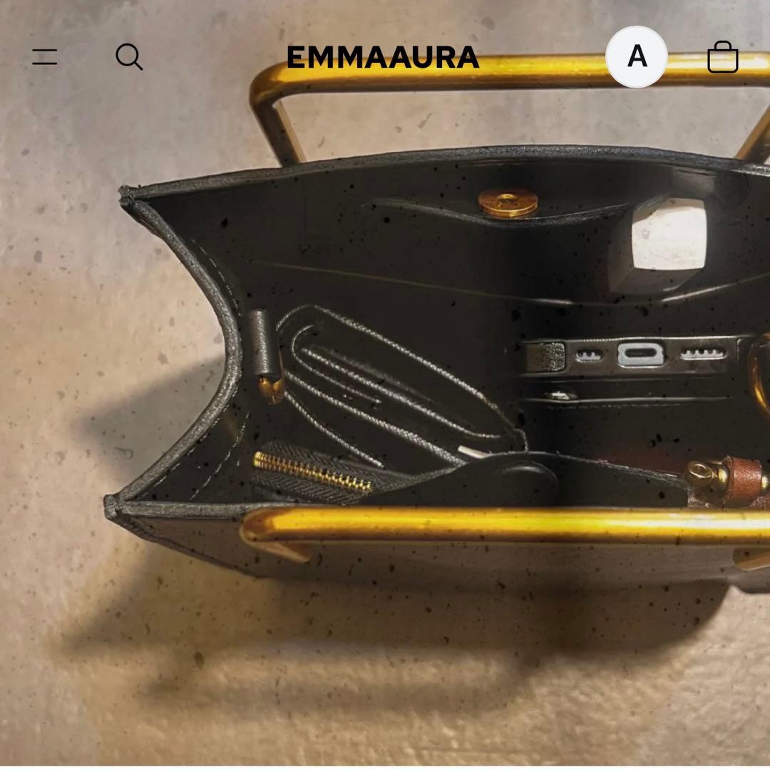 新品　EMMA AURA | BLACK GOLD HANDLE BAG