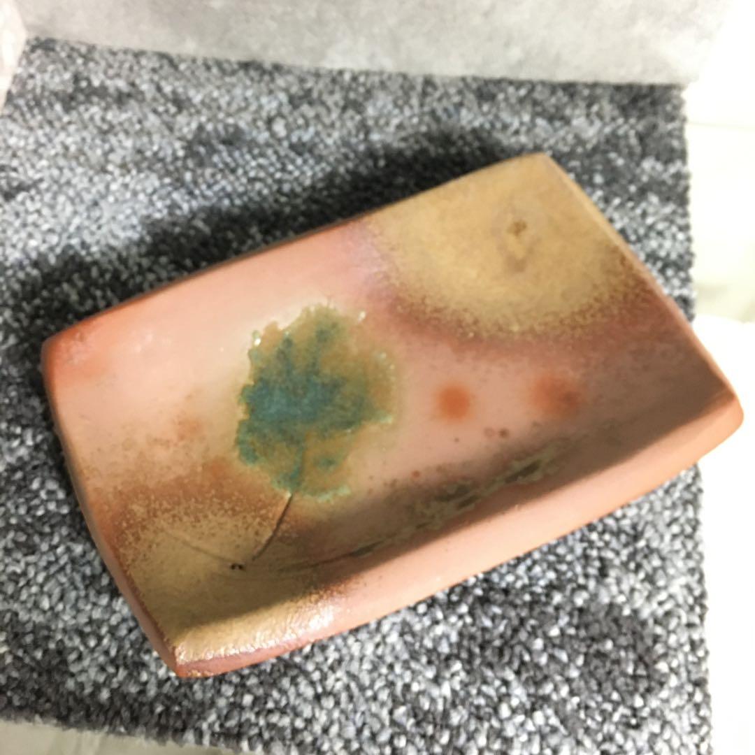 備前焼　緋襷　絵皿　角皿　長方皿　四方皿　大１枚　小２枚　セット