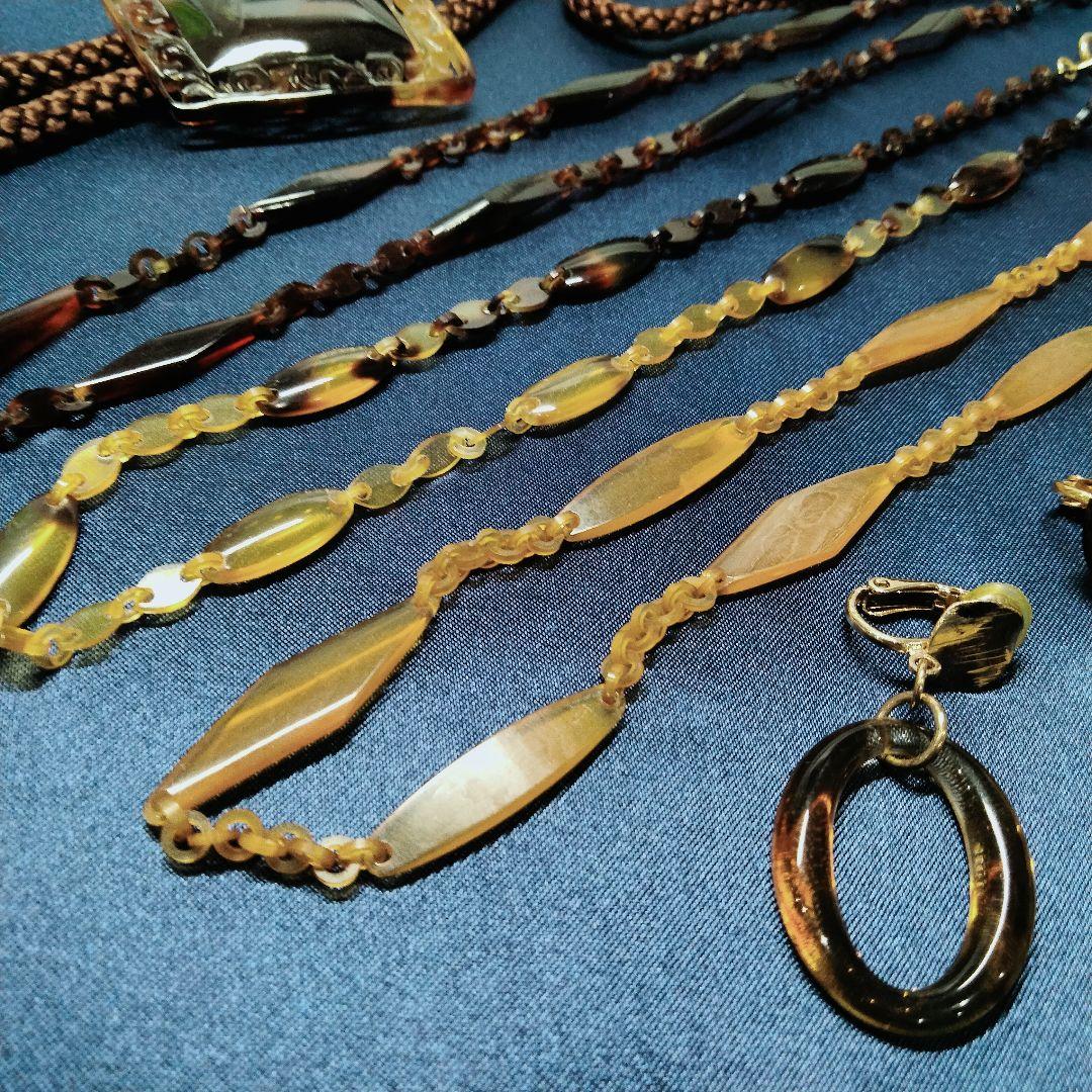 <C> 和装小物 本鼈甲 ネックレス まとめて 総重量 150g