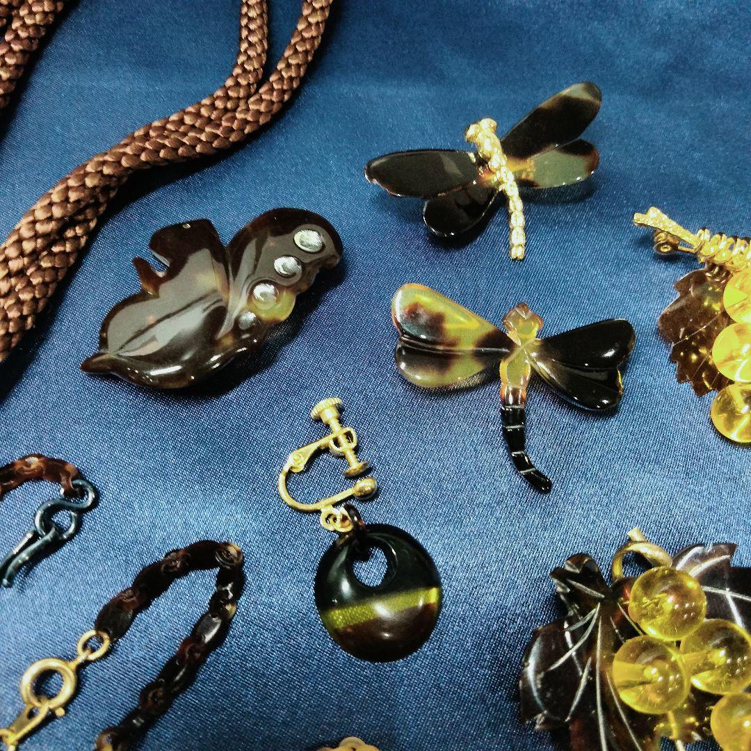 <C> 和装小物 本鼈甲 ネックレス まとめて 総重量 150g