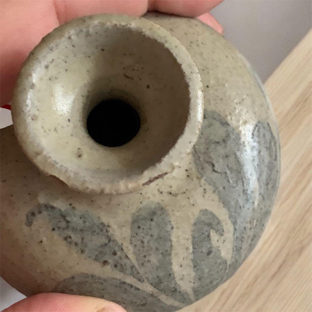 カケあり 高麗青磁鉄絵唐草紋 花瓶 花器 陶磁器 朝鮮 古美術 李朝 高麗