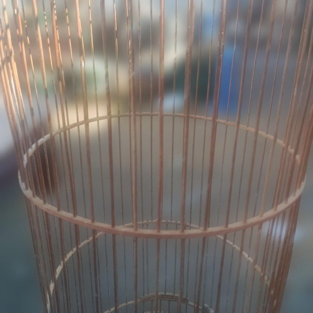 5133）木製鳥かご　吊り下げタイプ　高さ８３．５ｃｍ　大型