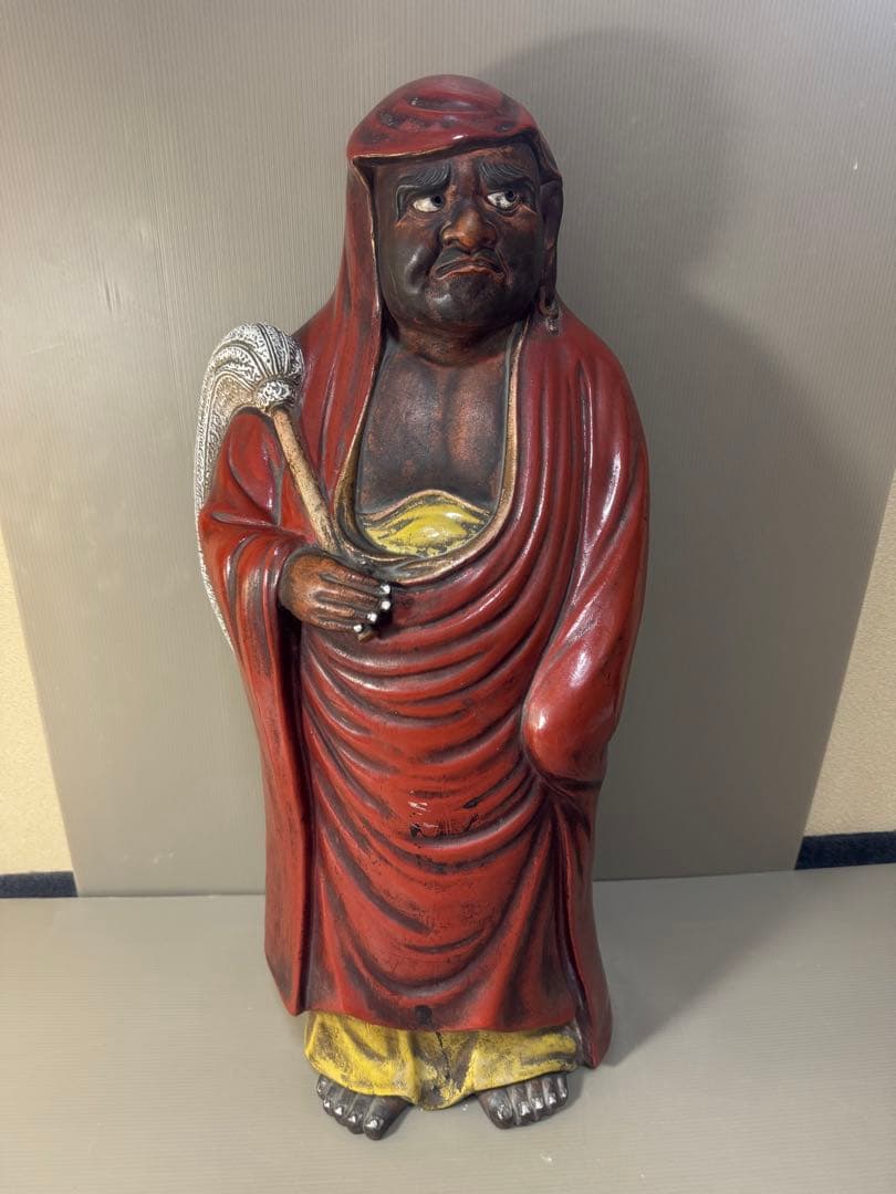 2392 九谷焼　達磨大師像   置物　仏教美術  時代物