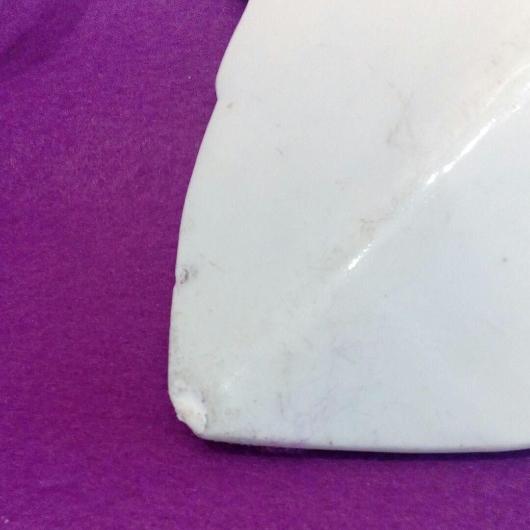 江戸時代武家旧家蔵出阿波淡路國染め付け四方変形３２✕２８綺麗な図柄角傷直しあり。