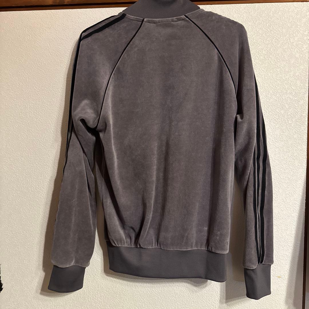 adidas ベロア トラックジャケット グレーS
