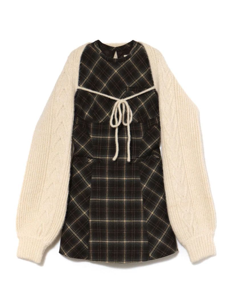 【最安値】andmary Mimi check set mini dress