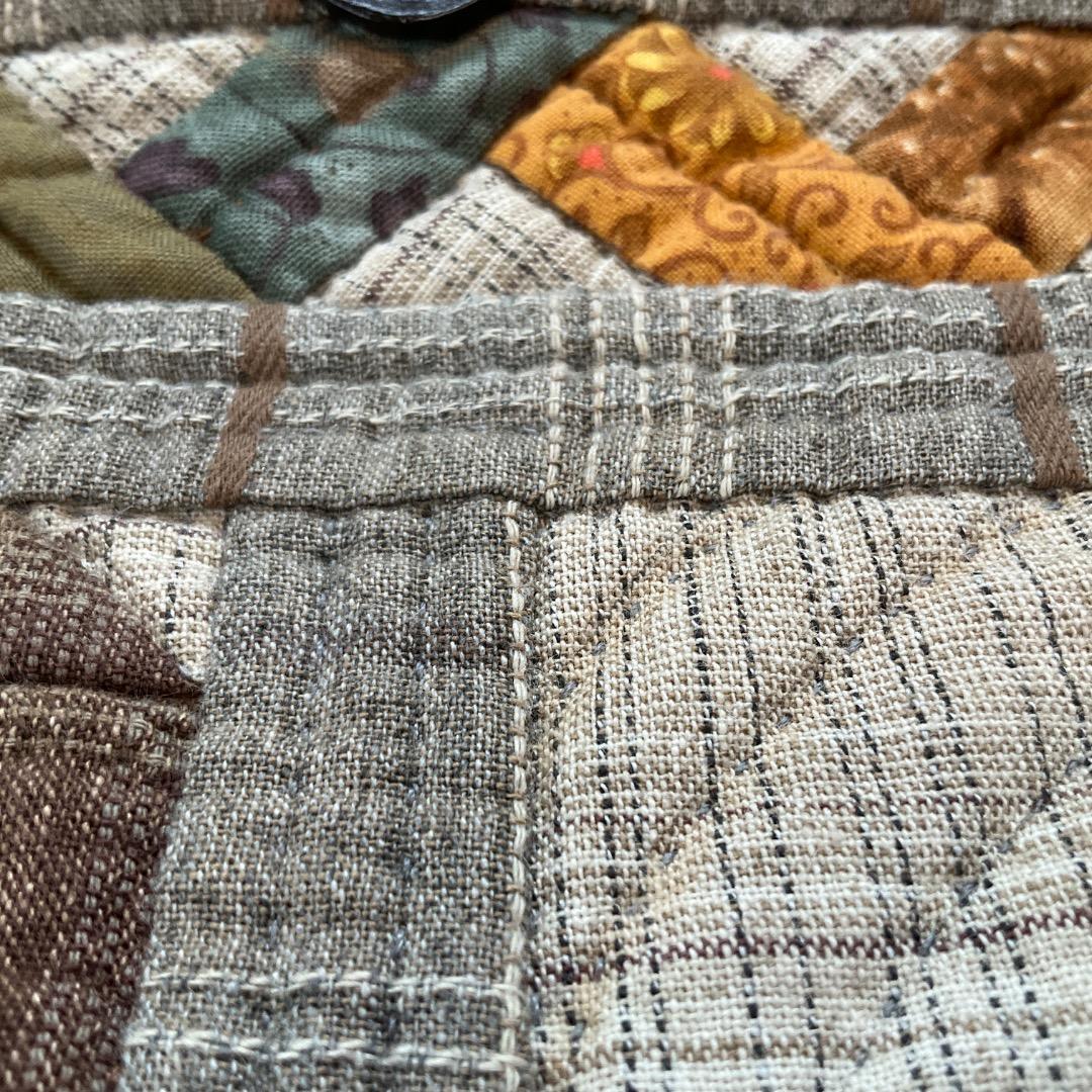 ハンドメイドパッチワークサンプラーかぼちゃ紐付きトートバッグ