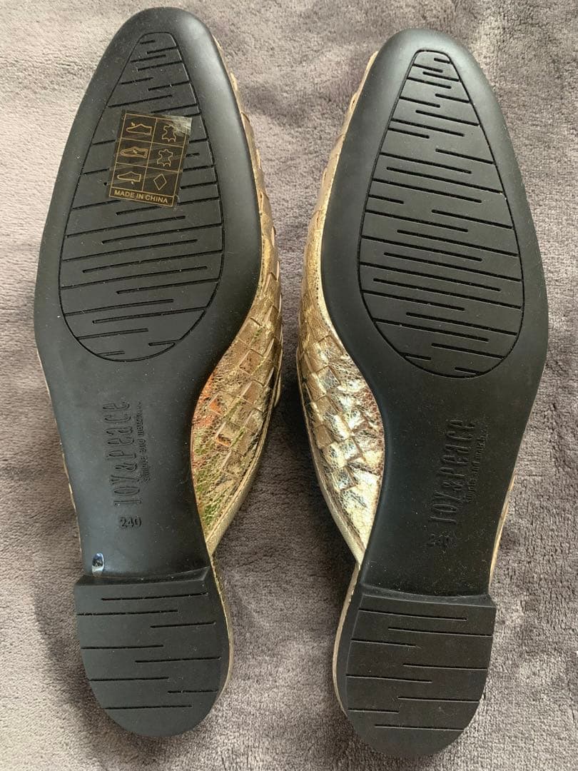 新品staccatoメタリック編み込みミュール