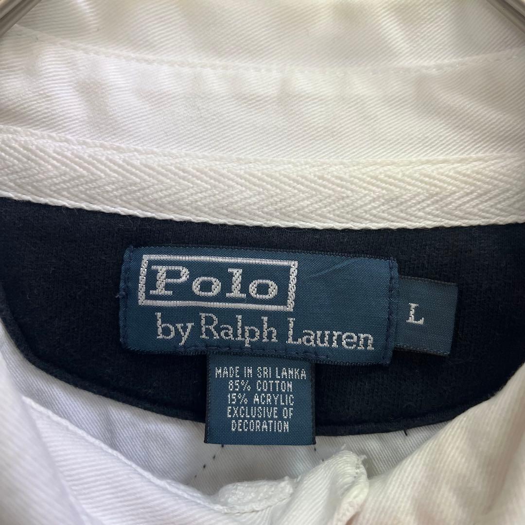 【人気カラー】ポロ ラルフローレン 長袖 ラガーシャツ メンズ 古着 ラグビー