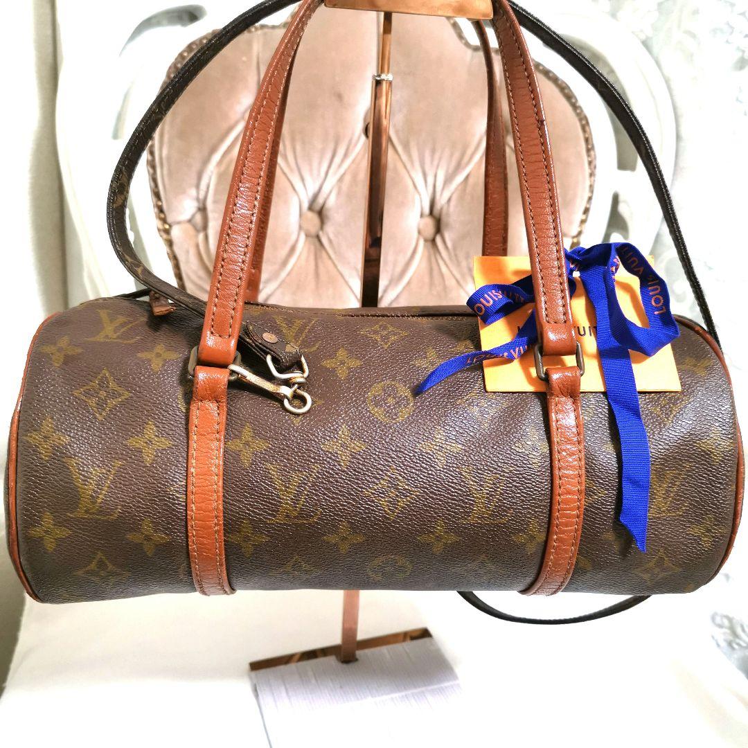 ニコニコ!ルイヴィトンLVモノグラム正規斜めがけショルダー付!パピヨン30