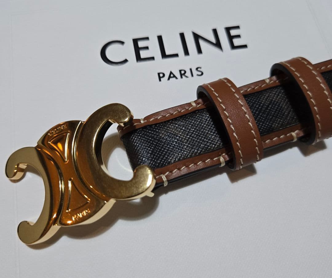 再値下げ！CELINE ミディアム 25MM トリオンフ ベルト 85