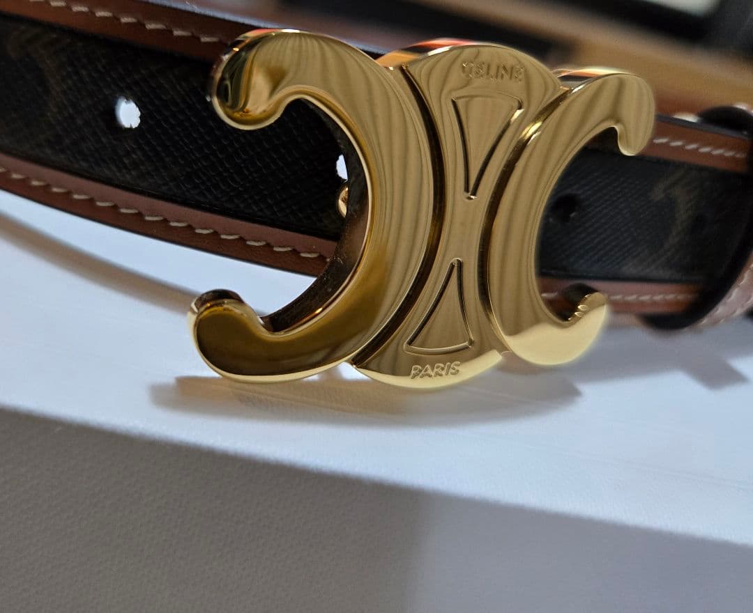 再値下げ！CELINE ミディアム 25MM トリオンフ ベルト 85