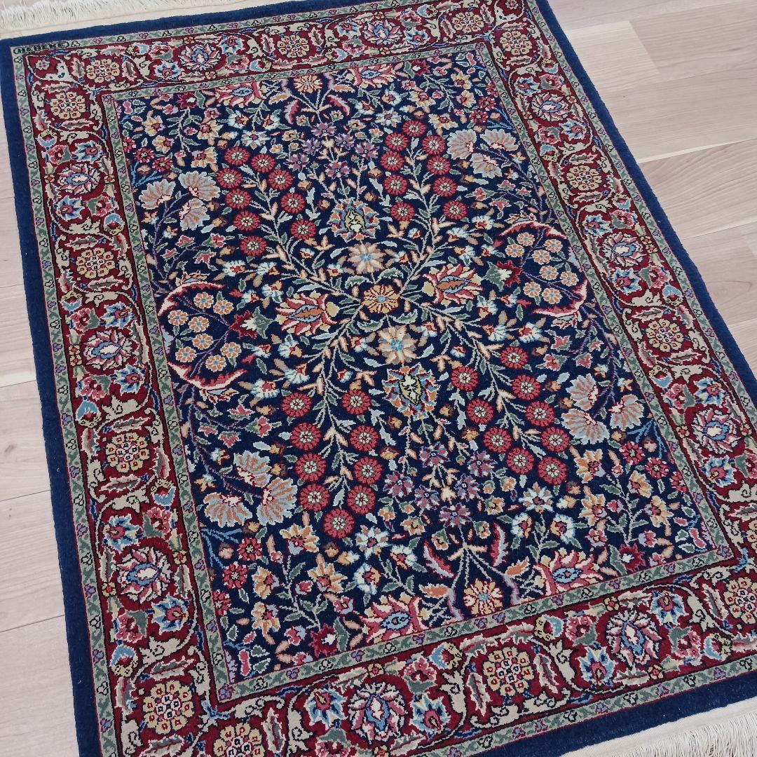 Y3136 トルコ ヘレケ絨毯 ウール 手織 ヘレケサイン 120×93㎝