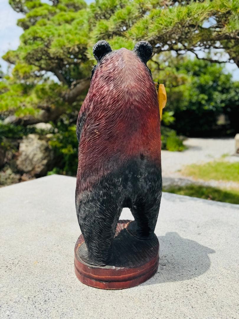 特大サイズ　高さ87cm　臨場感あふれる木彫りの熊(立像、置物、ディスプレイ)