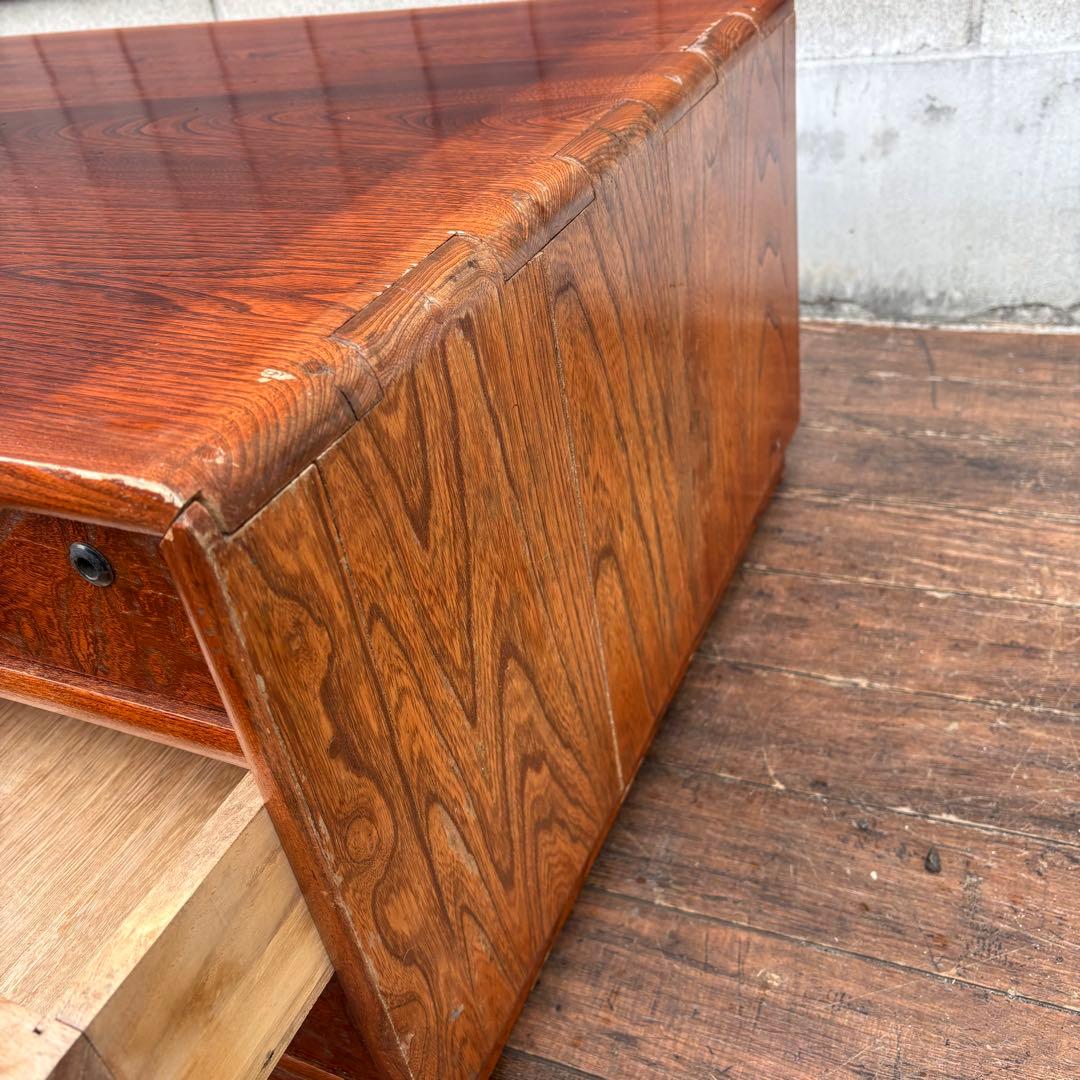 昭和レトロ 木製文机 座机 収納引き出し5杯 和家具 古家具 机 デスク 古道具