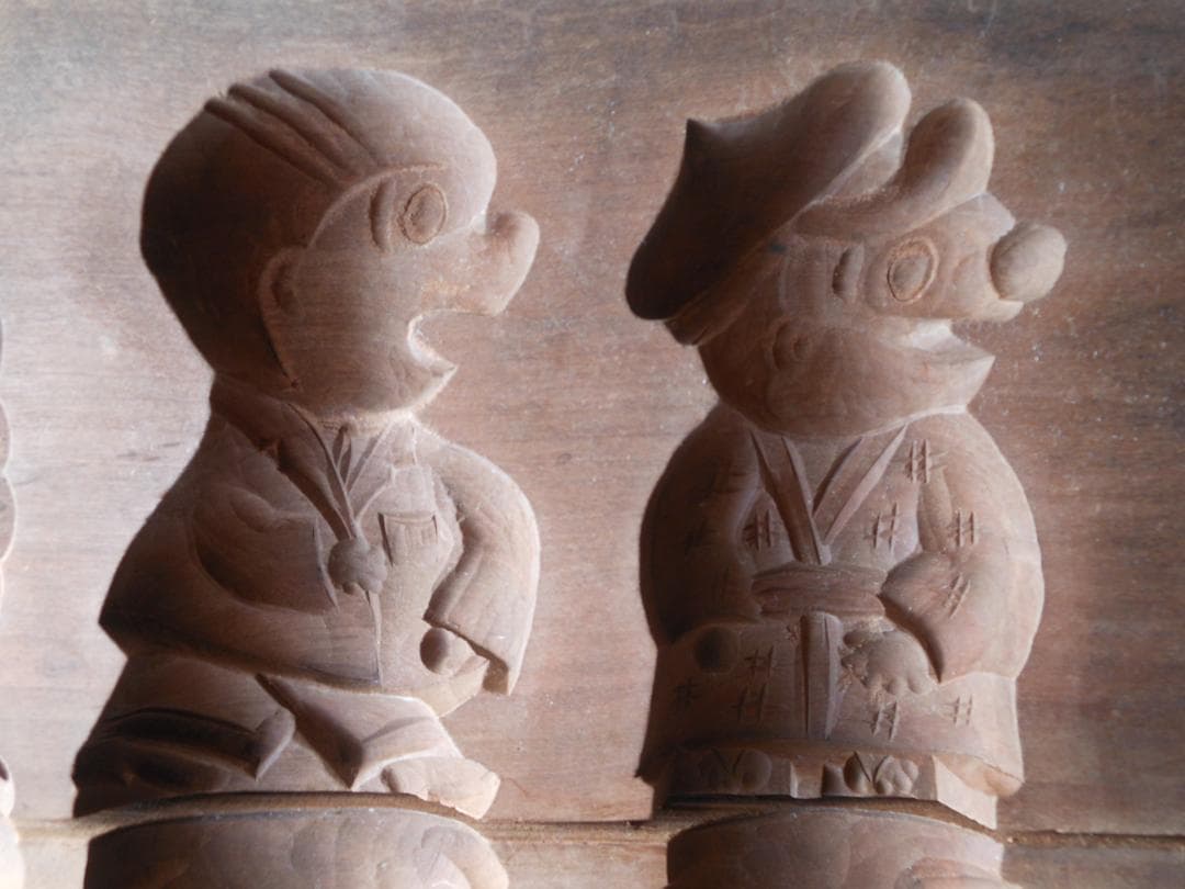 和菓子木型　菓子型　２枚合わせ　古道具　アンティーク