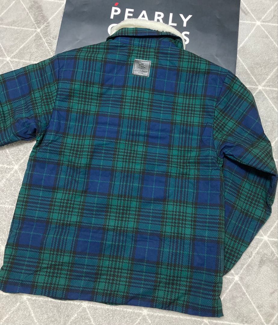 新品 ジャックバニー 2WAYストレッチタフタ ボア襟ブルゾン(5)サイズL/緑