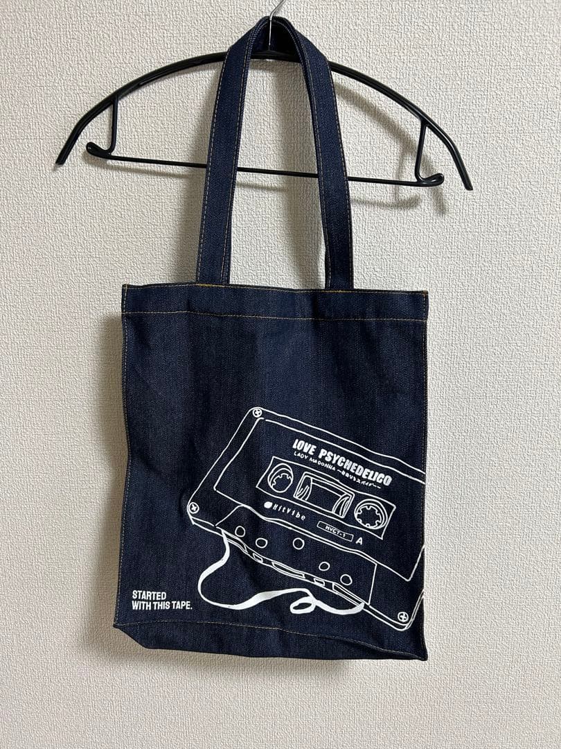 カセットテープデザインデニムトートバッグ