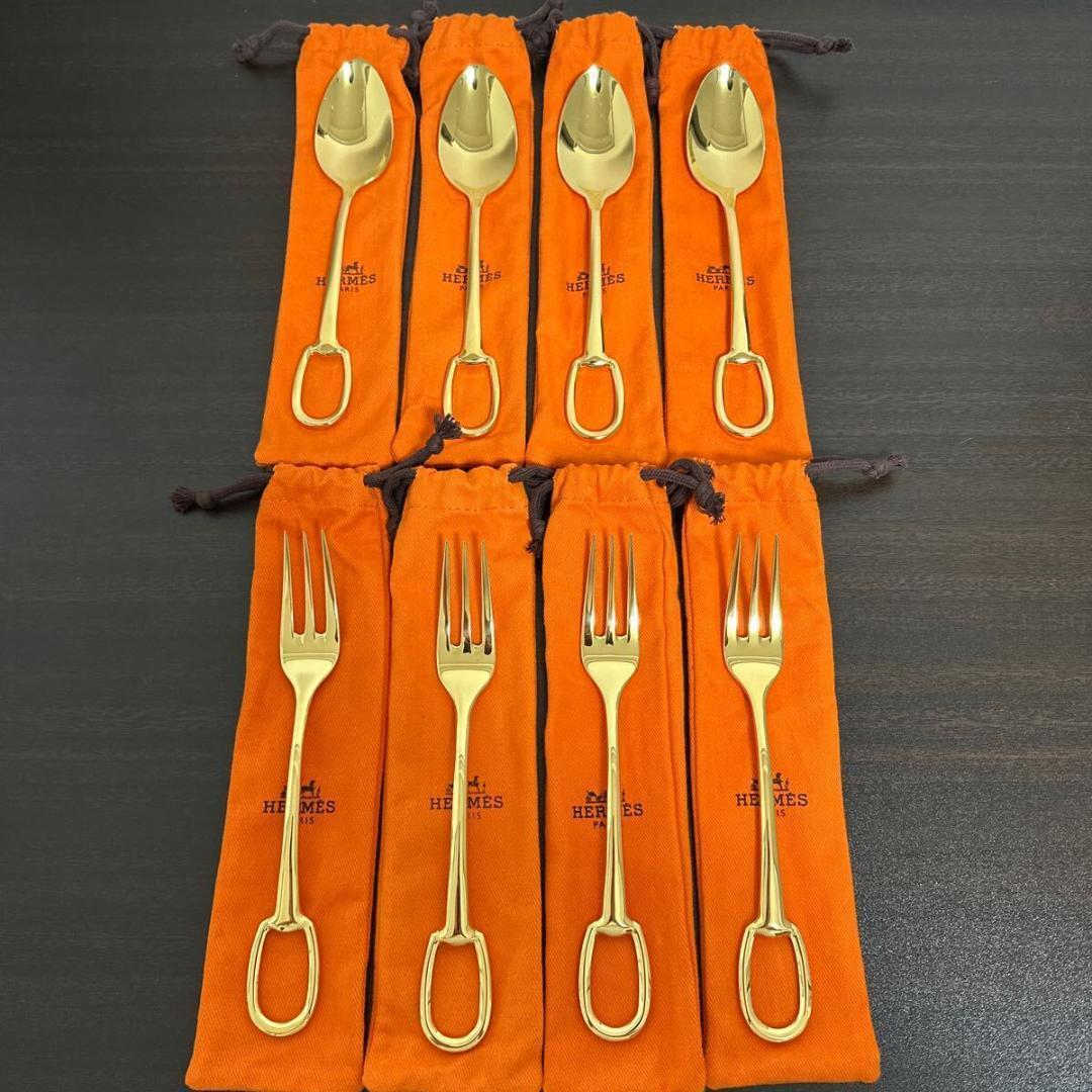 エルメス グラン・アトラージュ ディナースプーン ディナーフォーク 8本セット