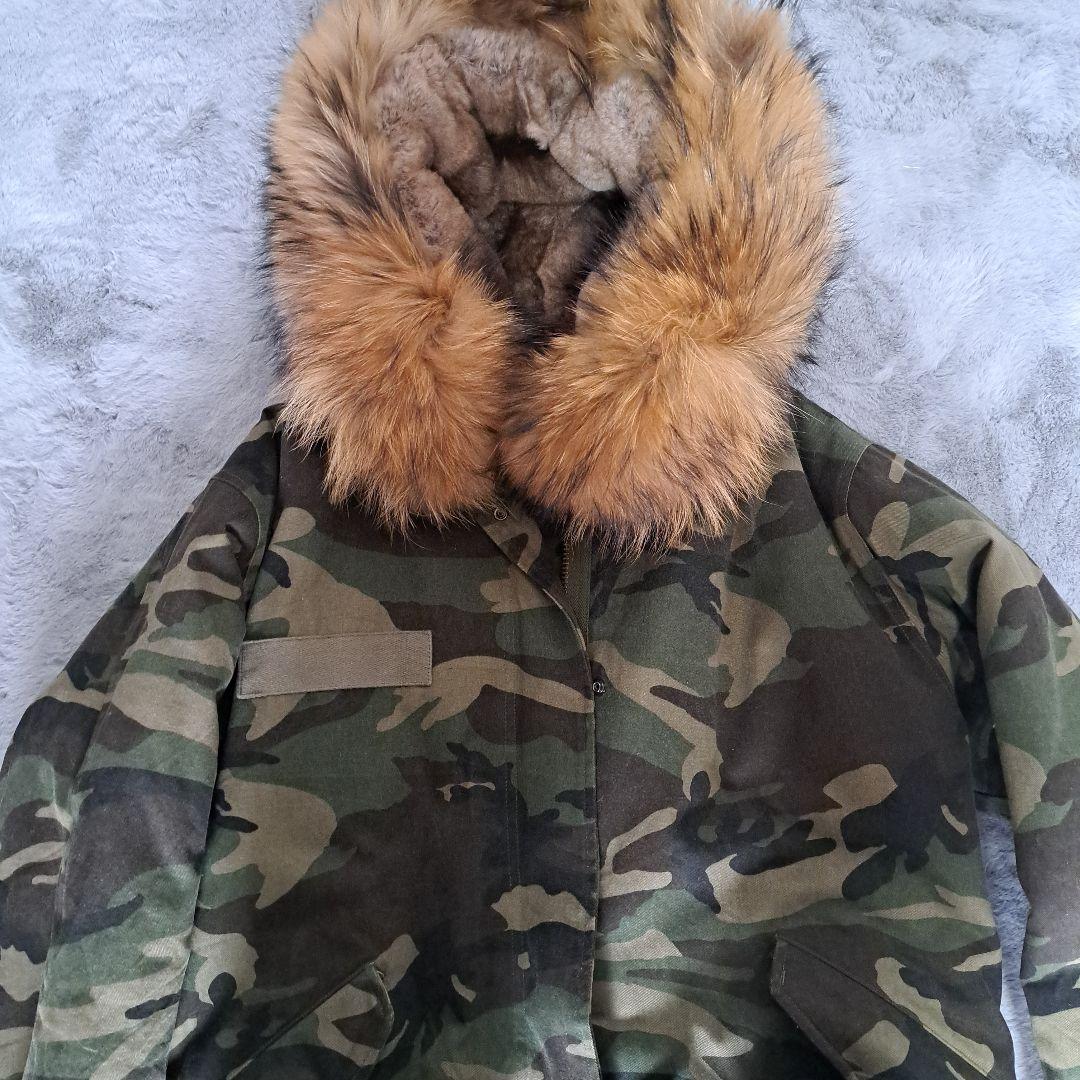 mr&mrs italy 総裏ボア カモフラ ミリタリーモッズコート フード