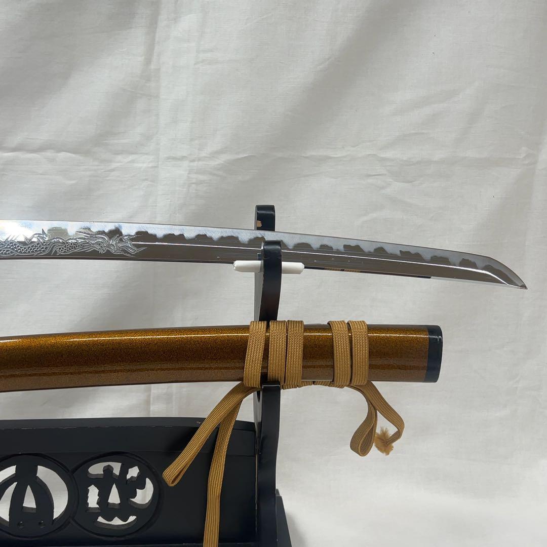 【模造刀】二本差し 太刀 脇差 昇龍 梵字 彫り込み