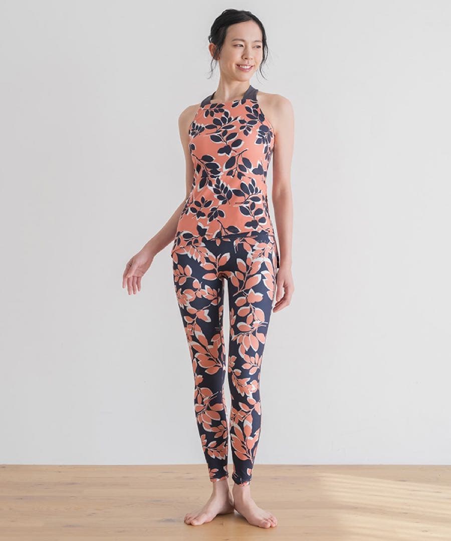 新品未開封【SUKALA】リーフバイカラータンクトップ　スモークオレンジ　S