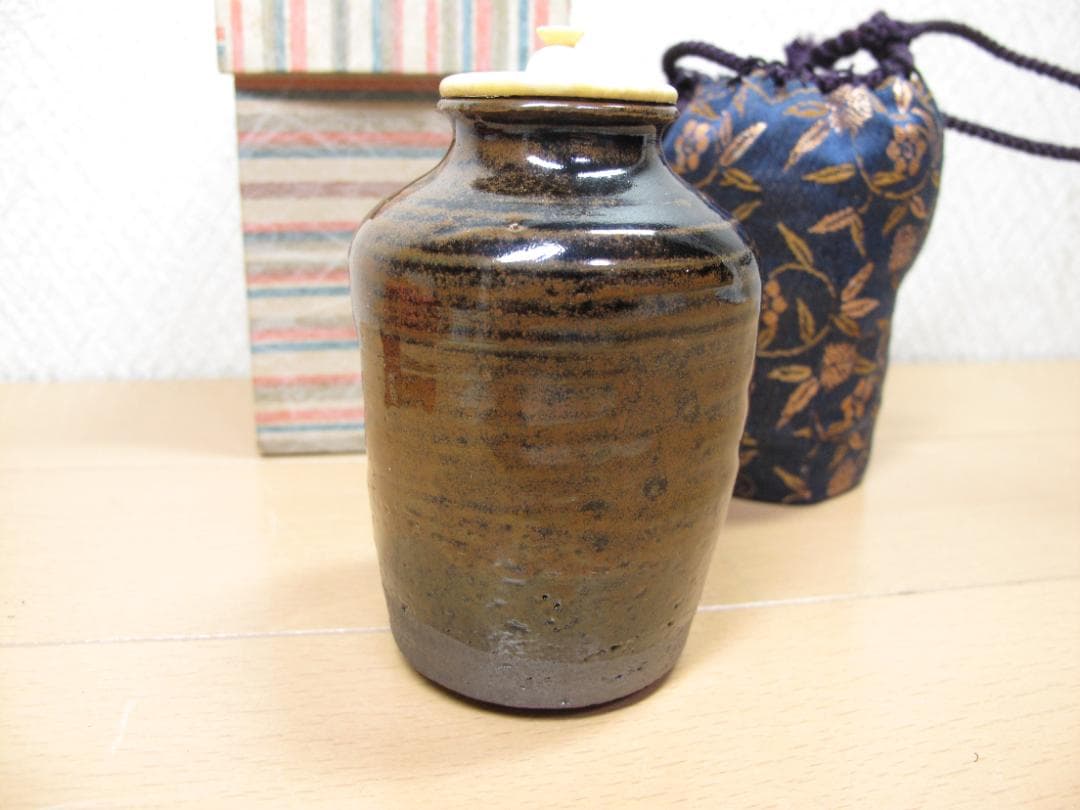 丹波　茶入　石田陶春？　茶道具
