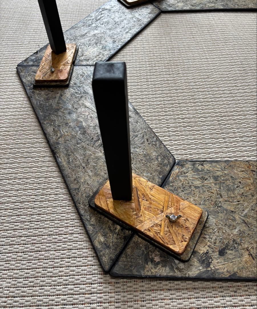 ヘキサテーブル65センターテーブル付きスケルトンブラック塗装 FHC65sb