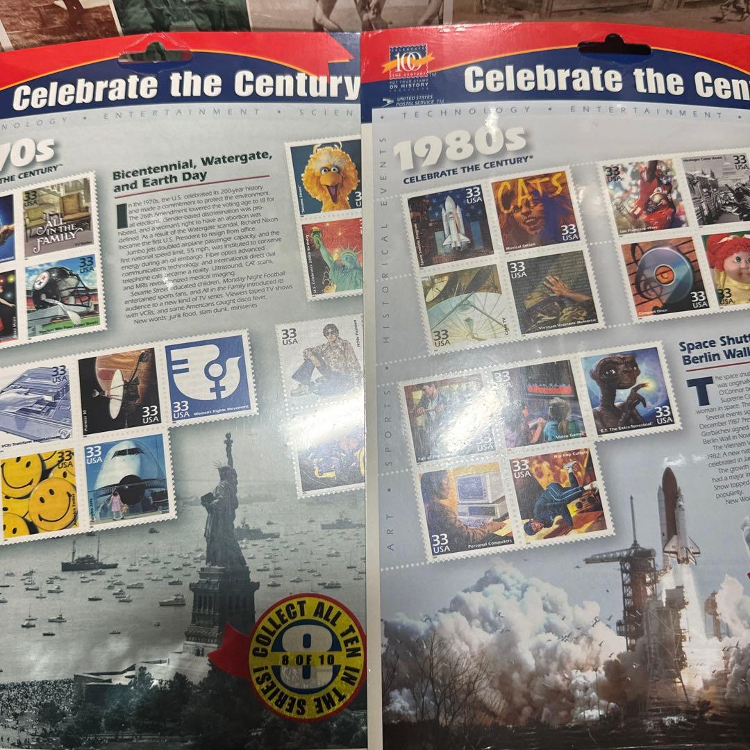 ★＄高騰【USA　切手シート1900年～1980年まで10枚まとめて】未使用★
