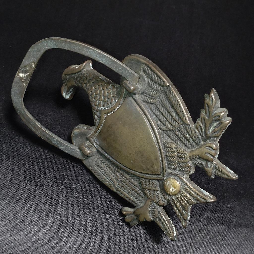 ドアノッカー イーグル 真鍮製 洋館 レトロ 全長約15.2cm 【5053】
