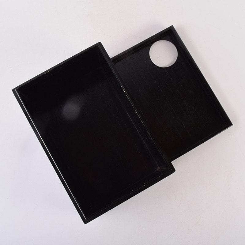 茶道具　面朱利休形茶箱　菊桐文茶碗　巾筒など　八点　一式　仕覆付　M　R9048