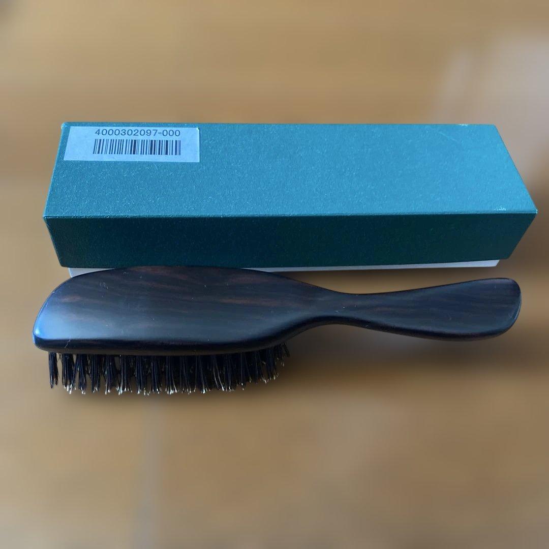 江戸屋　ブラシ　猪毛　ハンドル　黒檀　ヘアブラシ