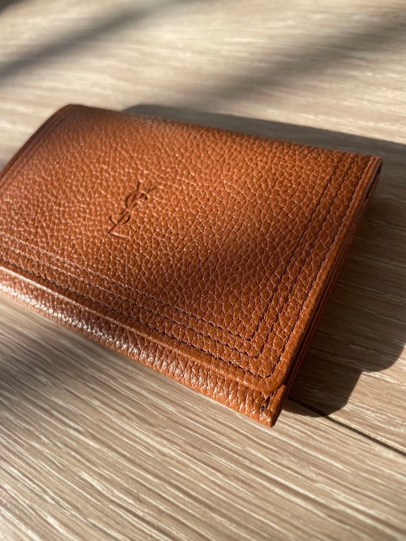 Yves Saint Laurentイブサンローラン シュリンクレザー 名刺入れ