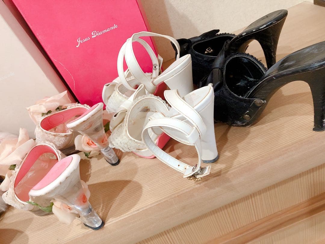 ジーザスディアマンテ 薔薇ミュール リボンミュール サンダル 姫